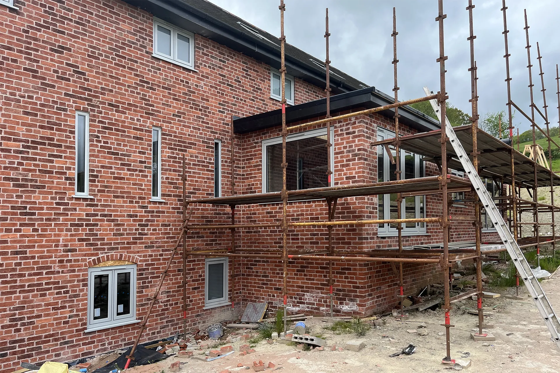 New House Farm brick scaffolding