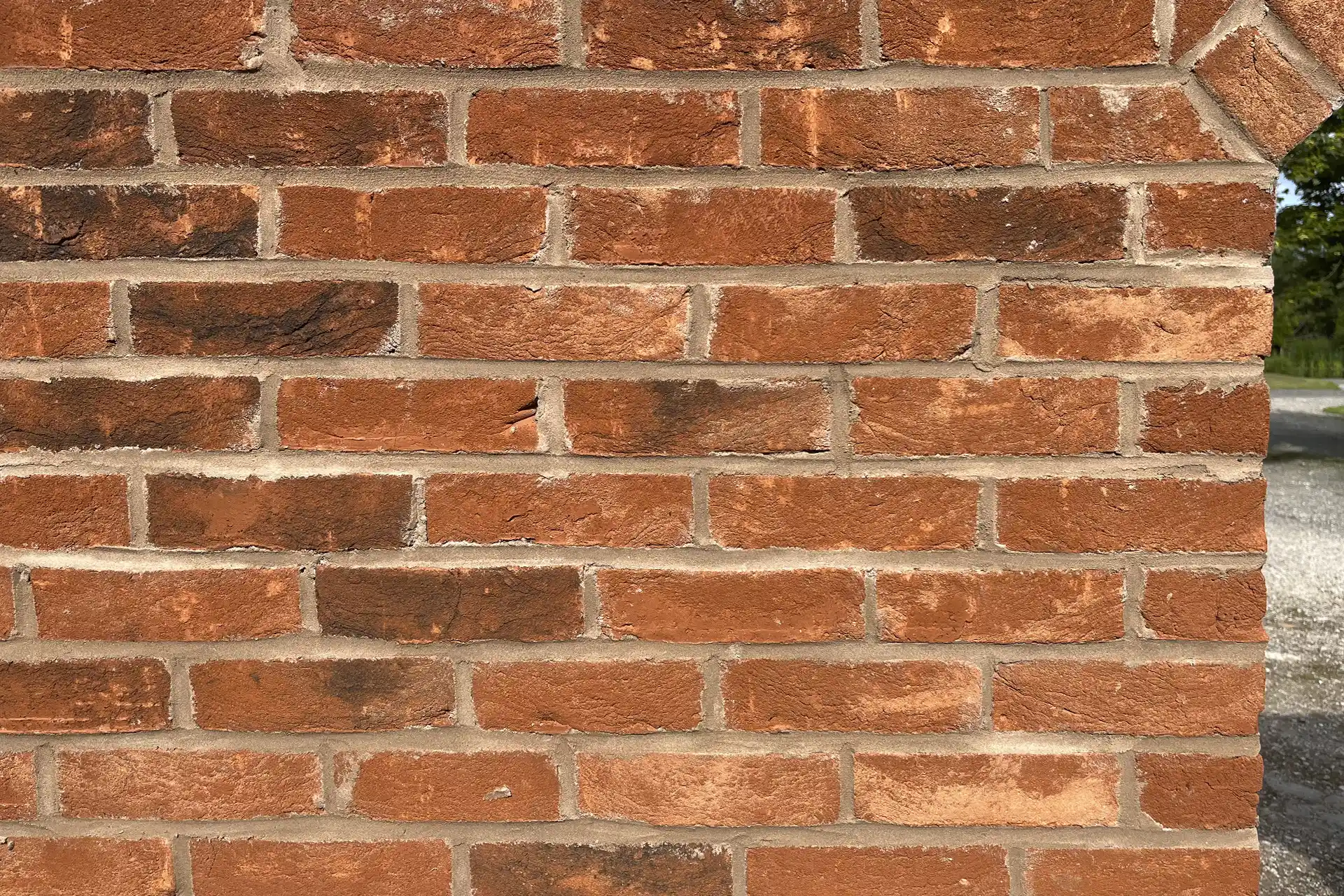 Barrow Lane wall Heritage Blend bricks
